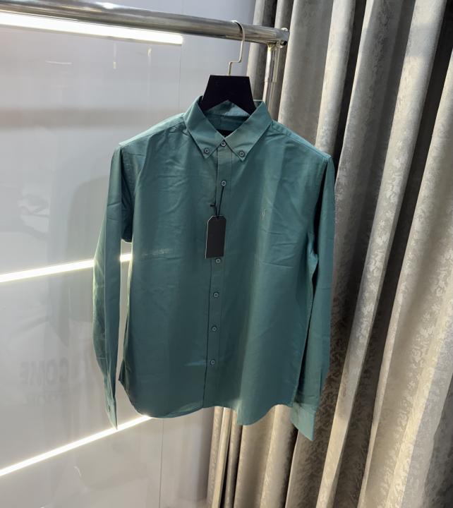All saint s English Green Embroidery Logo Classic Shirt