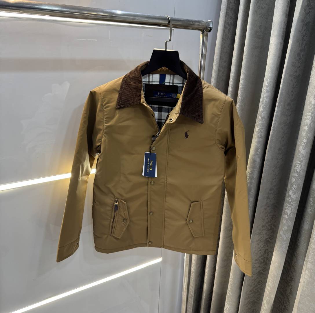 Ralp h Laure n Khakhi Imported Classic Bomber Jacket
