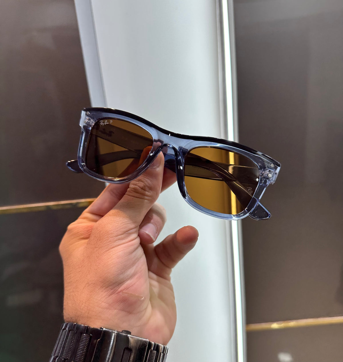 Rayba n 502 Blue Brown Ultimate Luxury Sunglass With OG Packaging